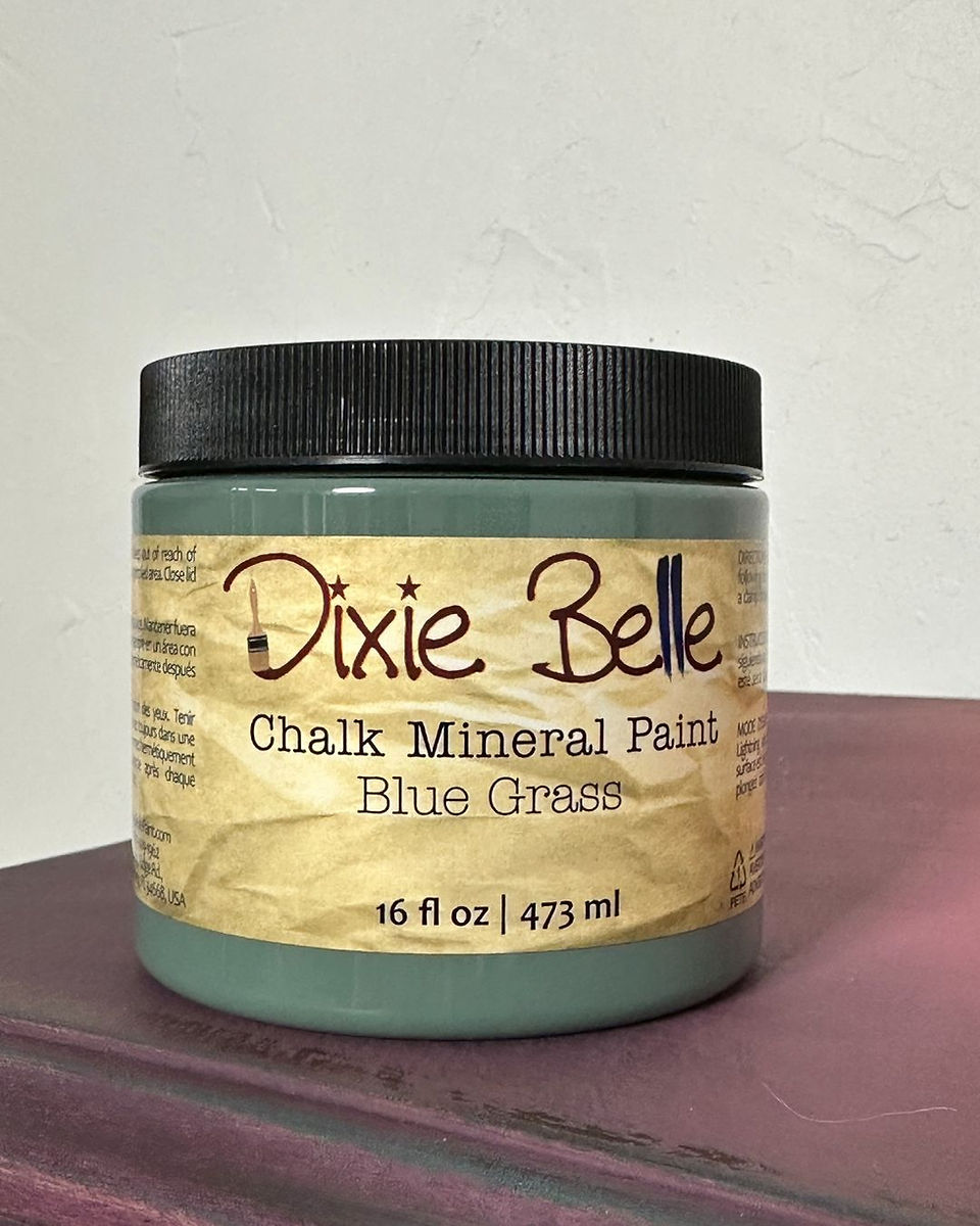 blue grass chalk mineral paint by Dixie Belle