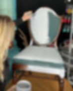 adding base coat to fabric chair