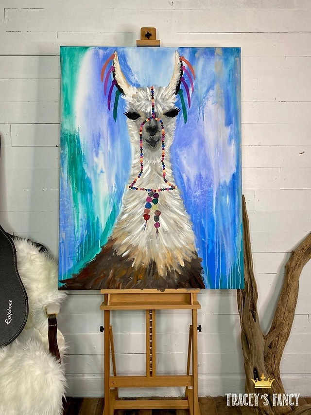 Llama canvas art by Traceys Fancy