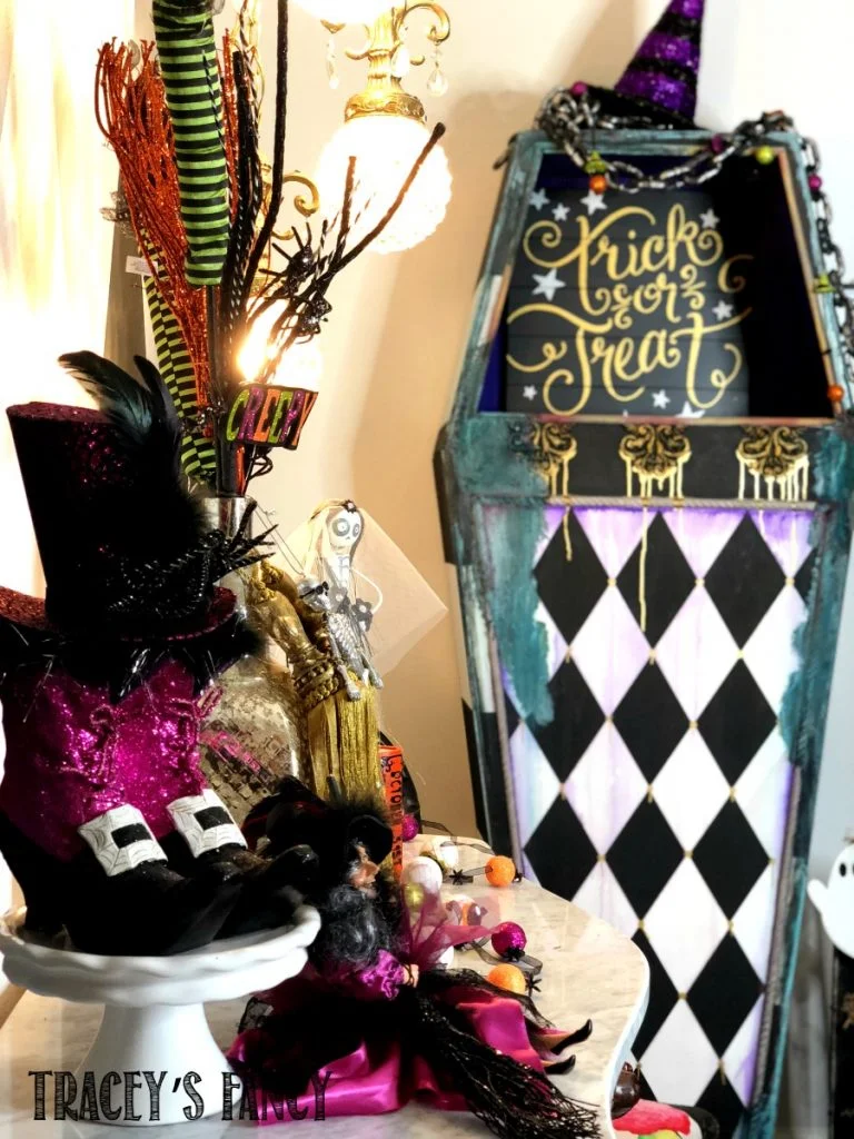 DIY Halloween coffin by Traceys Fancy