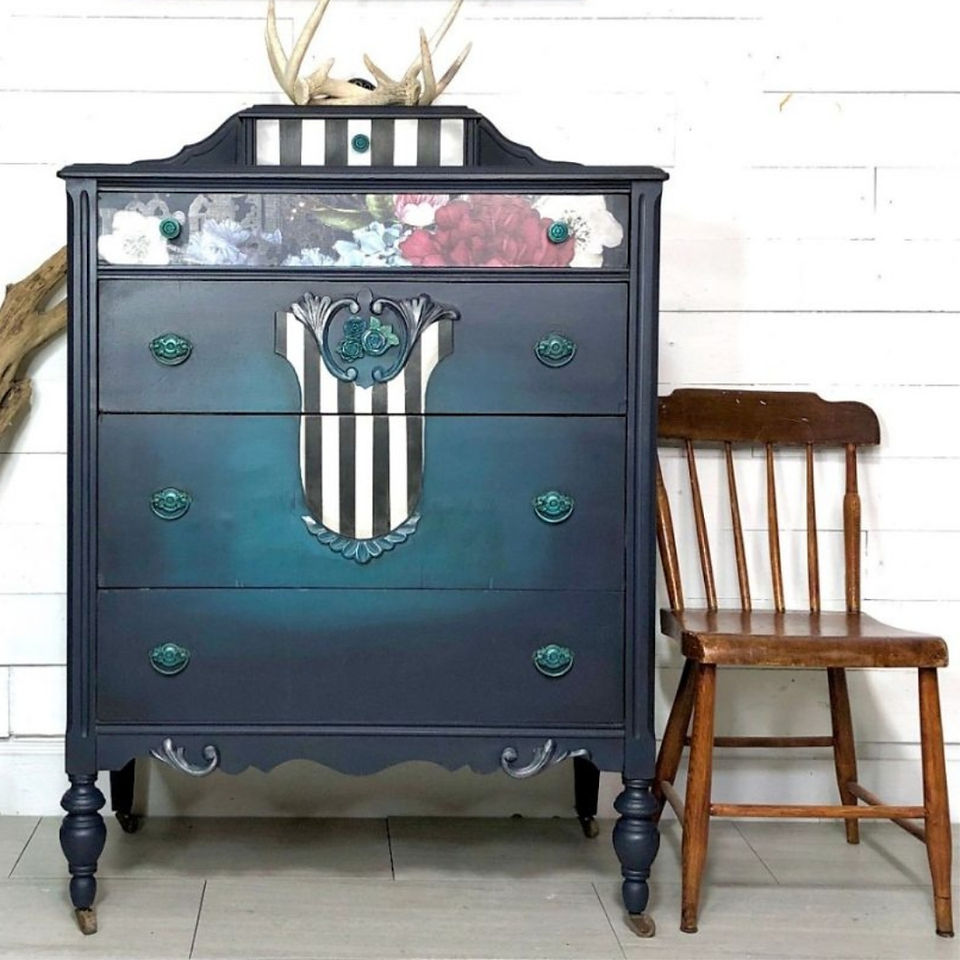 blue color blended dresser by Traceys Fancy