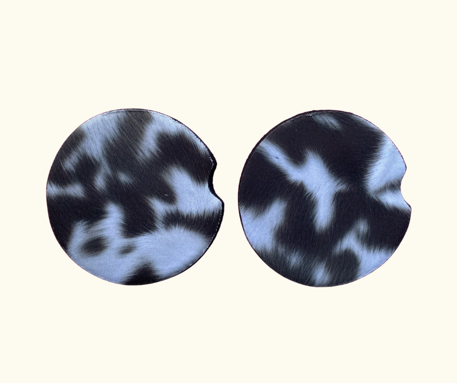 Cow Print Neoprene Car Coasters