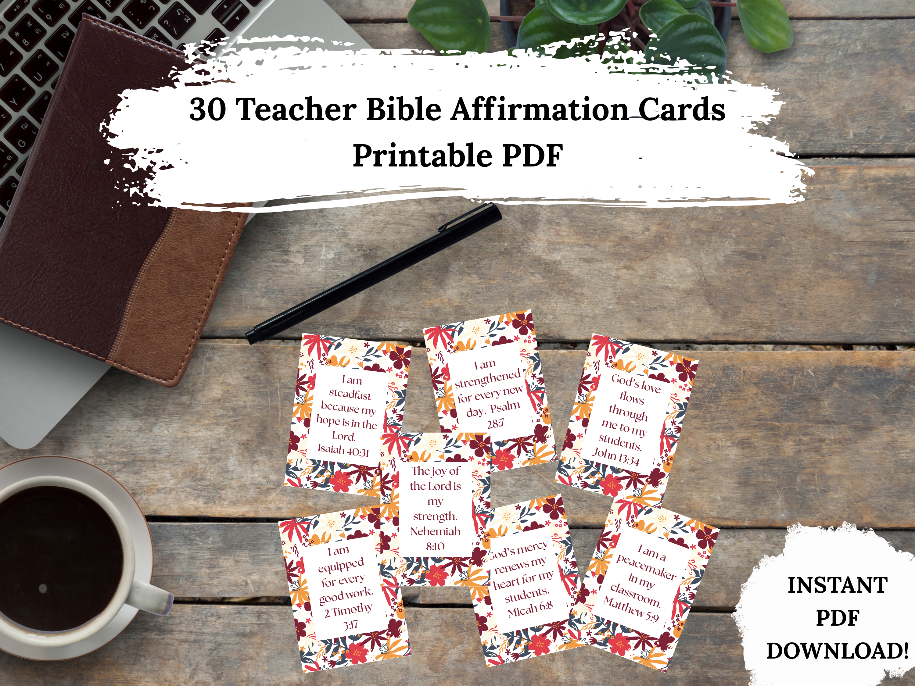 30 Teacher Affirmation Cards | Printable Encouragement Cards for Educators | Pos