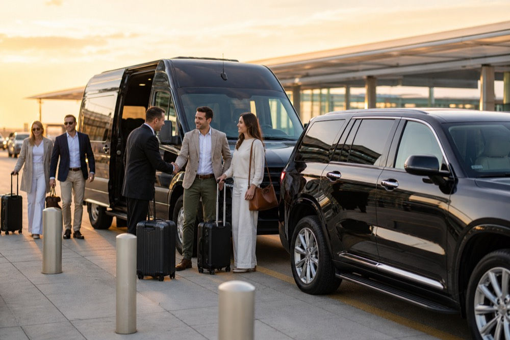Luxury SUV on standby for a Marram Montauk micro-wedding