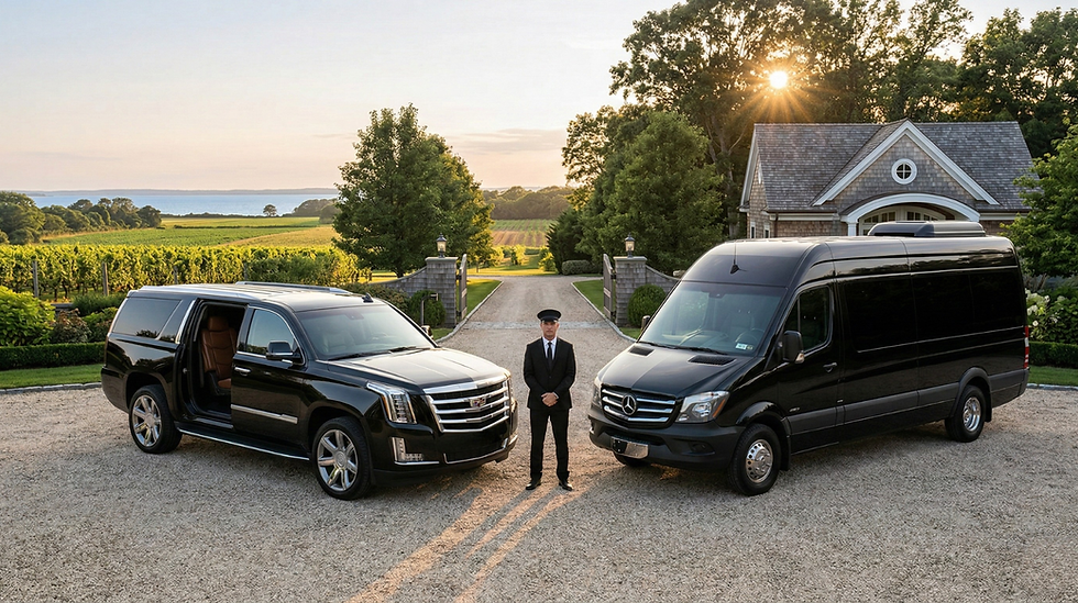 North Fork Luxury Transporters fleet with Cadillac Escalade in Mattituck NY