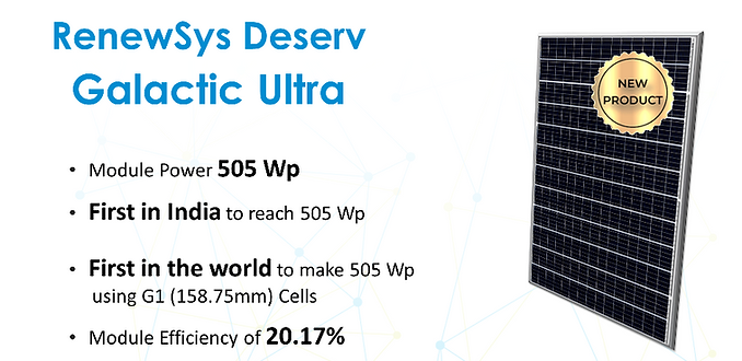 RenewSys DESERV Galactic Ultra 505 Wp PV