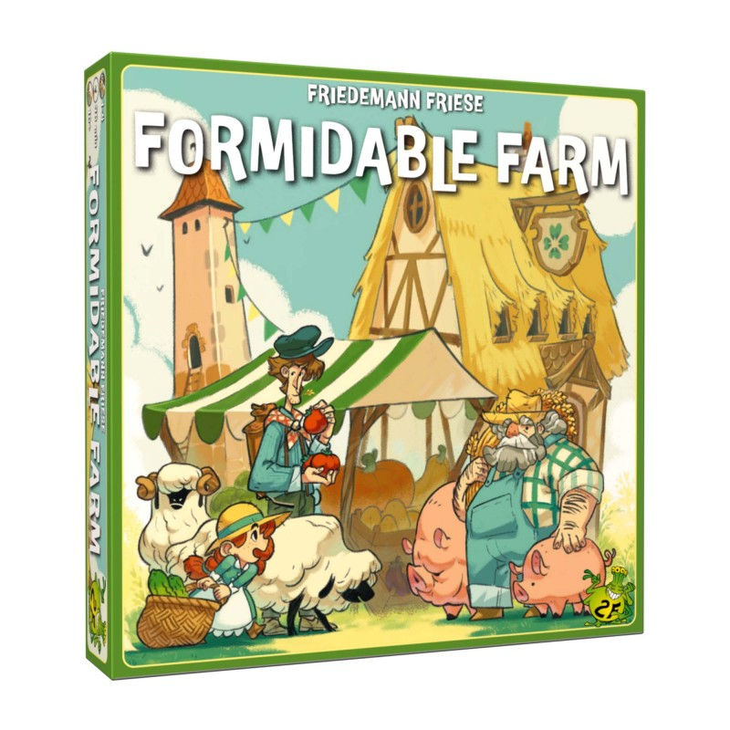 Face avant de la boîte du jeu de société "Formidable Farm"