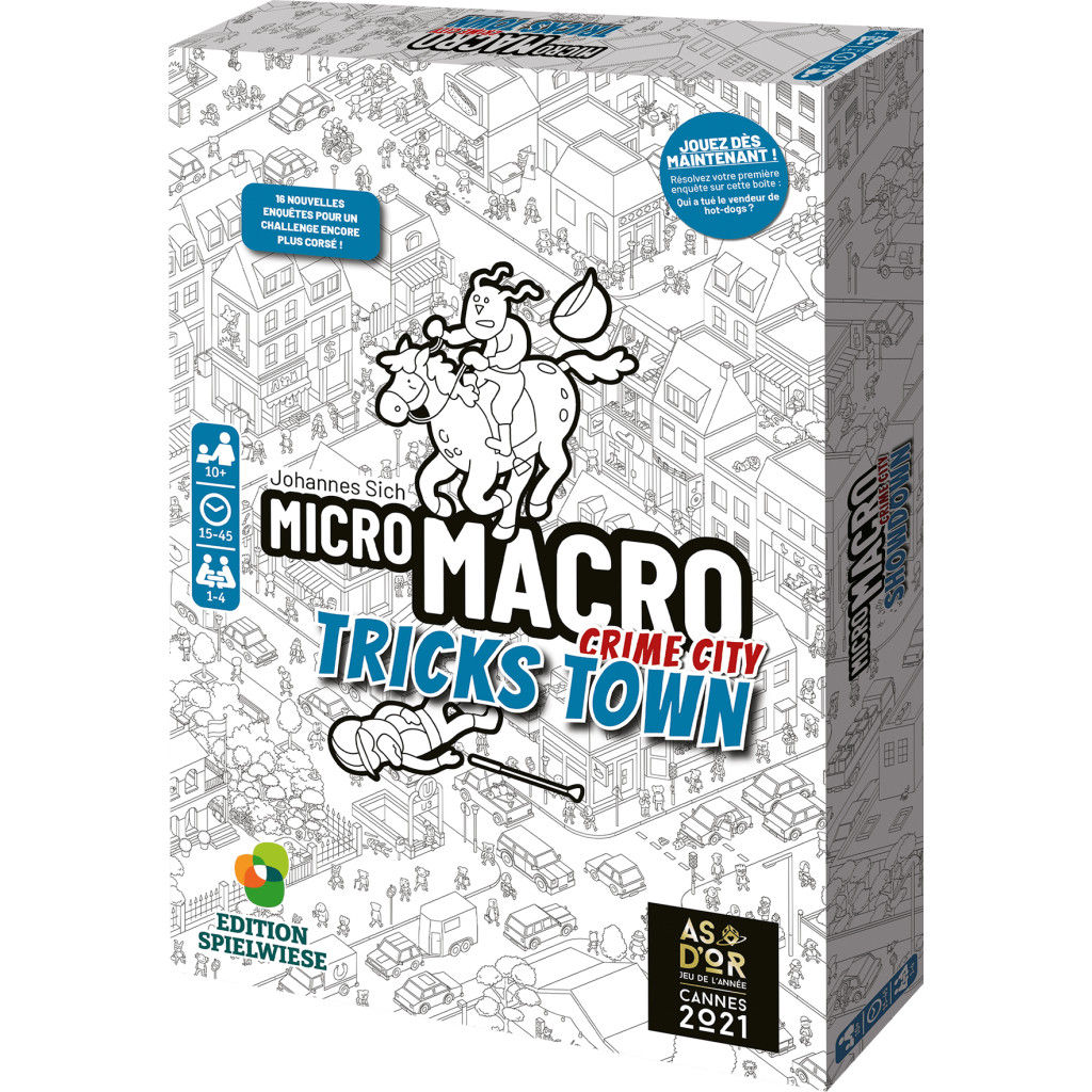 Boîte du jeu de société "Micro Macro Crime City -Tricks Town"