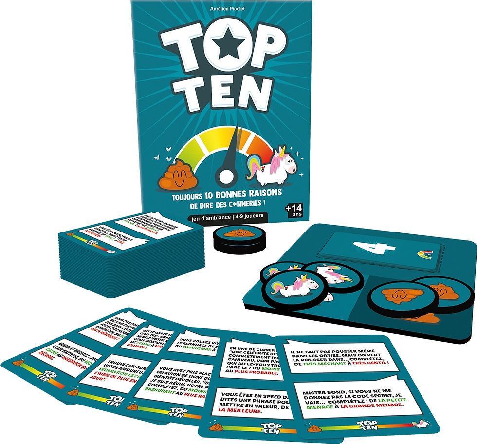Miniature : Contenu du jeu de société "Top Ten"