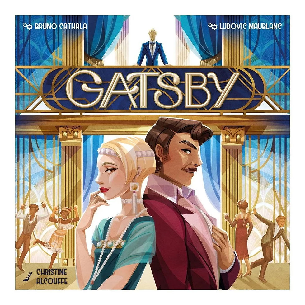 Face avant de la boîte du jeu de société "Gatsby" 