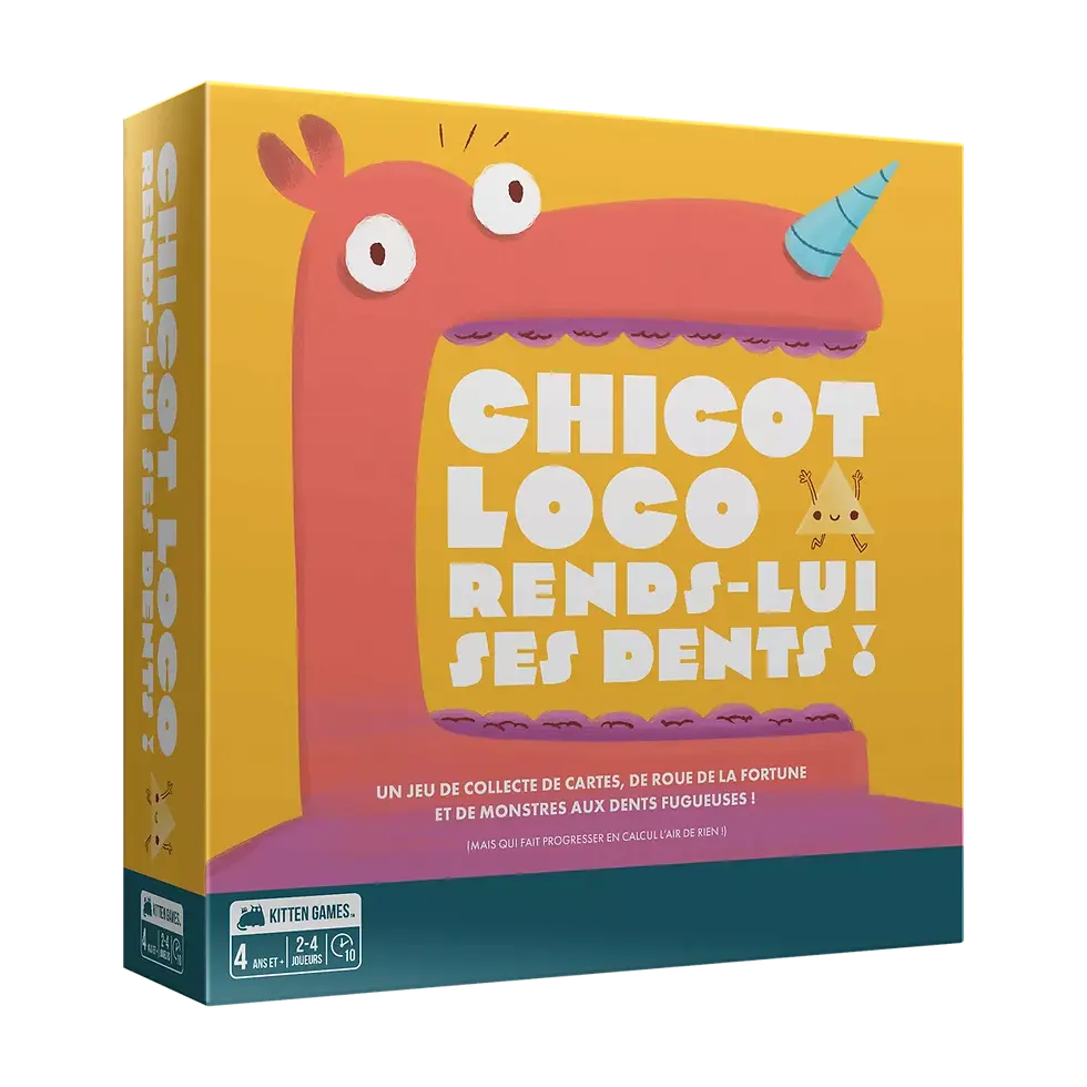 Face avant de la boîte du jeu de société "Chicot Loco"