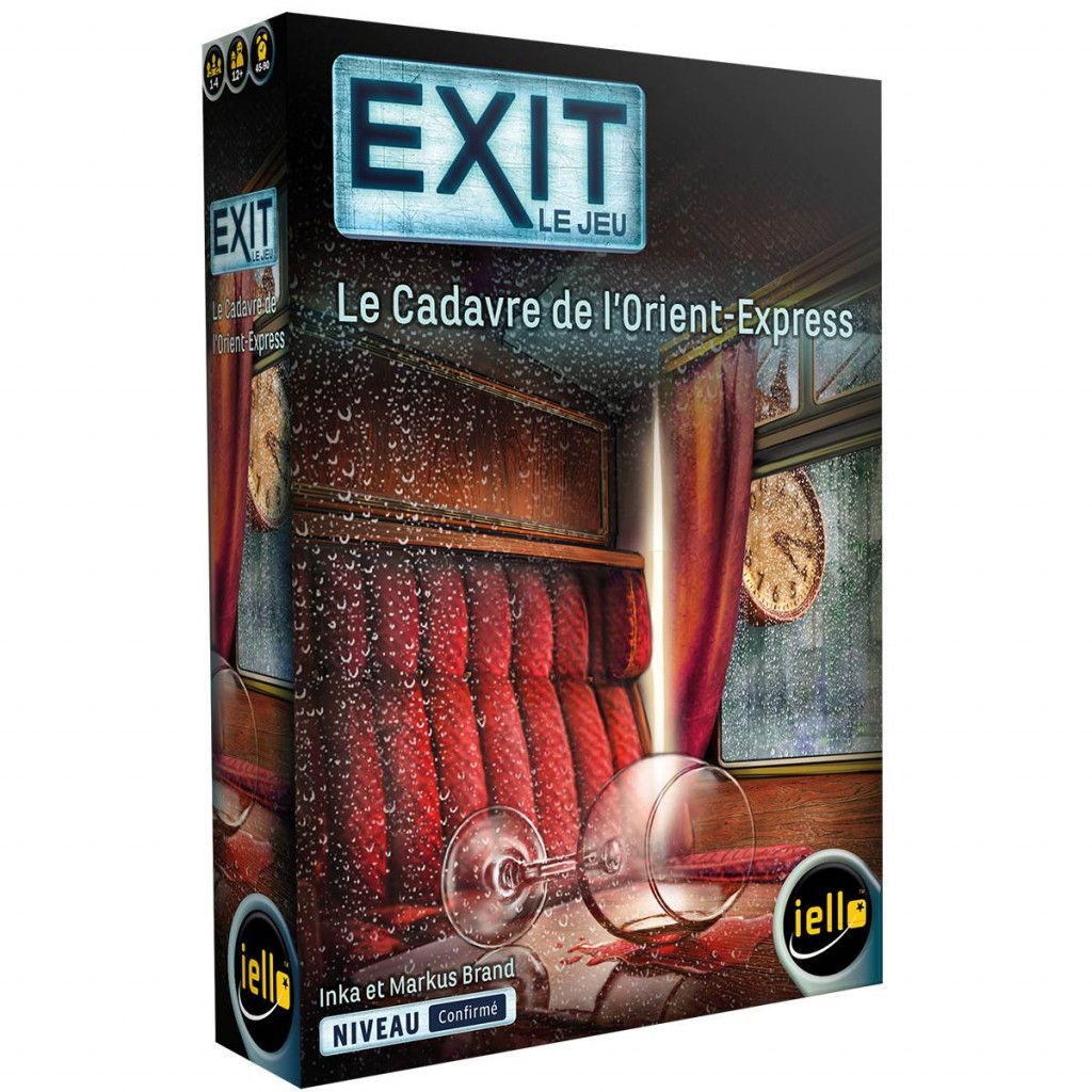 Boîte du jeu de société "EXIT : Le Cadavre de l'Orient-Express"