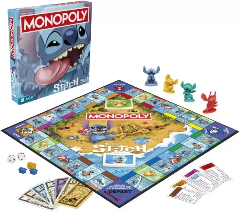 Contenu du jeu de société "Monopoly Stitch"