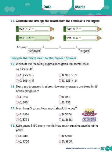 縮圖：P3 Primary Mathematics Exercise, Revision & Mock Exam