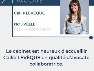 NOUVELLE ARRIVÉE | Bienvenue à Callie Lévêque !