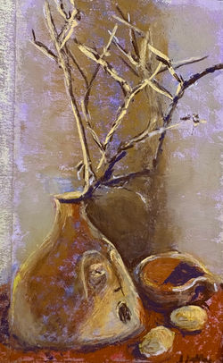 Sunny Still Life, pastel, 7 x 10