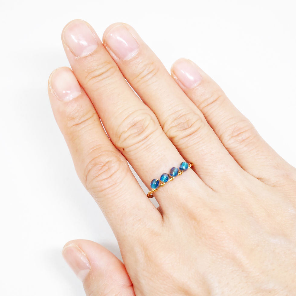 サムネイル： ブルーガラスリング