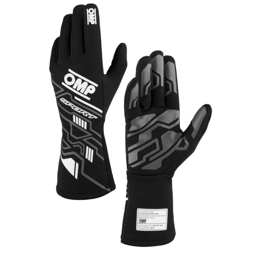 Miniature : gants OMP Sport FIA 8856-2018 noir