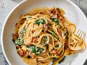 Spaghetti & Spinach with Sun-Dried Tomato Sauce