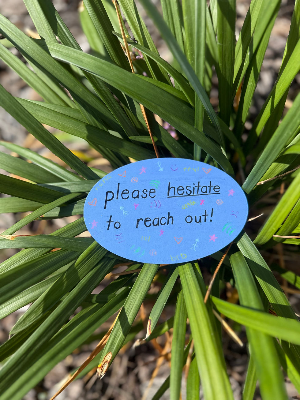 hand-painted Please Hesitate to Reach Out Magnet displayed on a plant