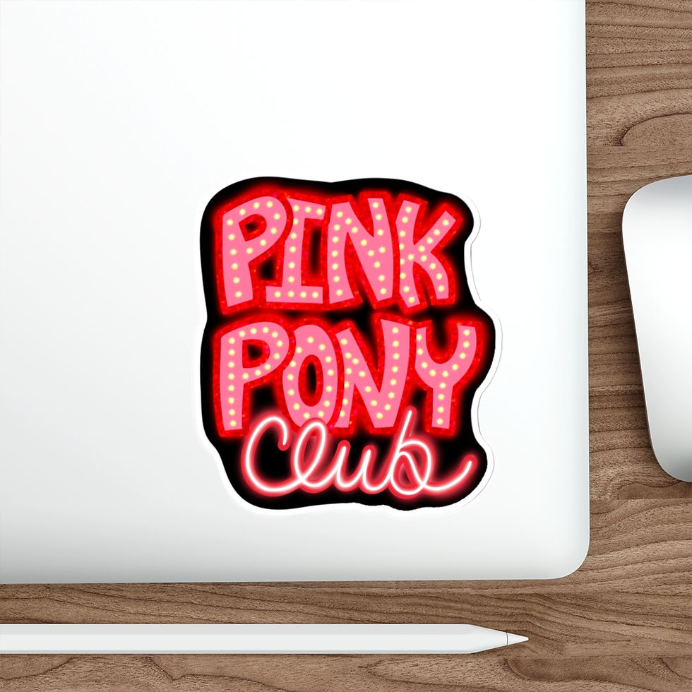Thumbnail: extra large Pink Pony Club sticker on a silver laptop