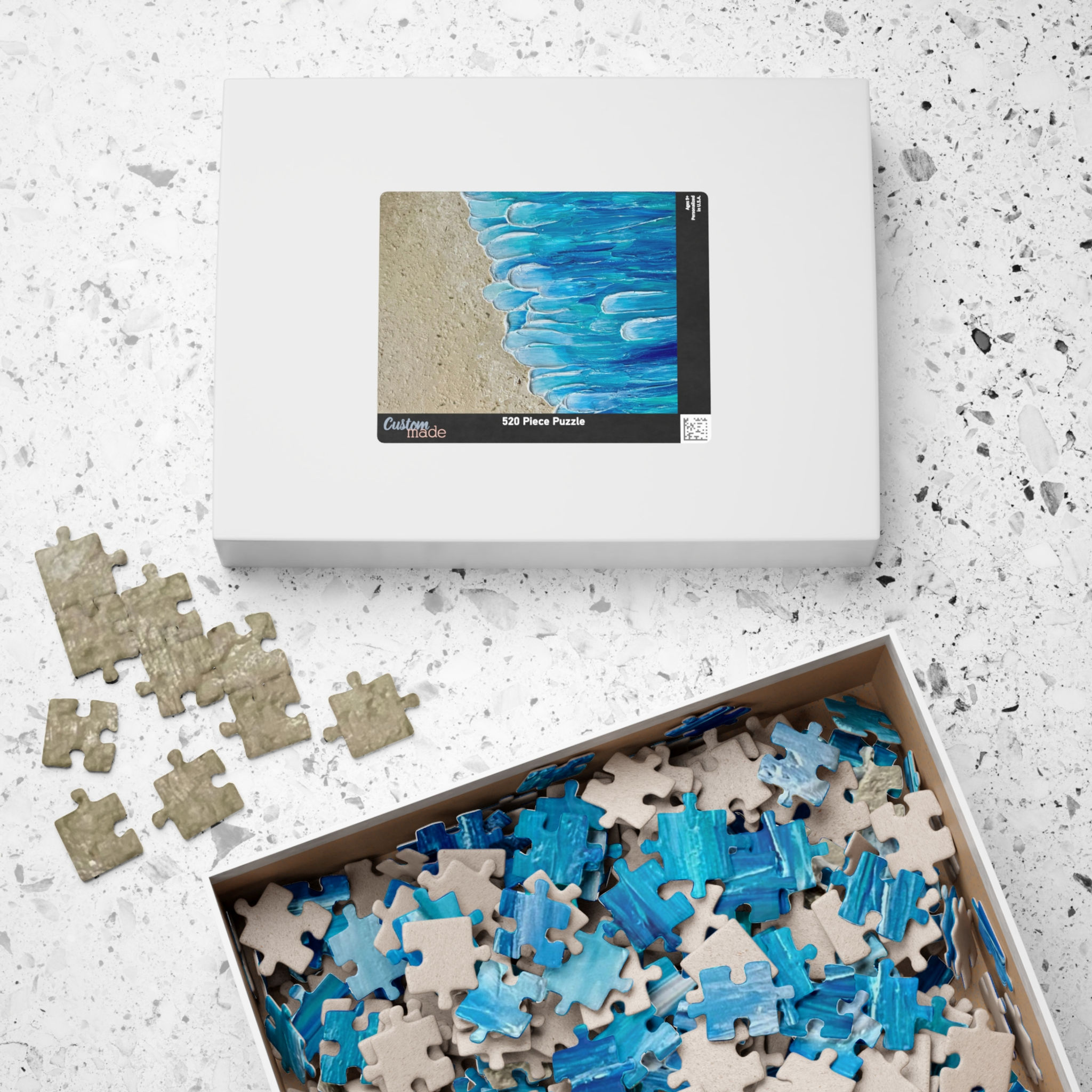 Beach Shoreline Jigsaw Puzzle — Ocean Waves Art Puzzle (520 pieces)