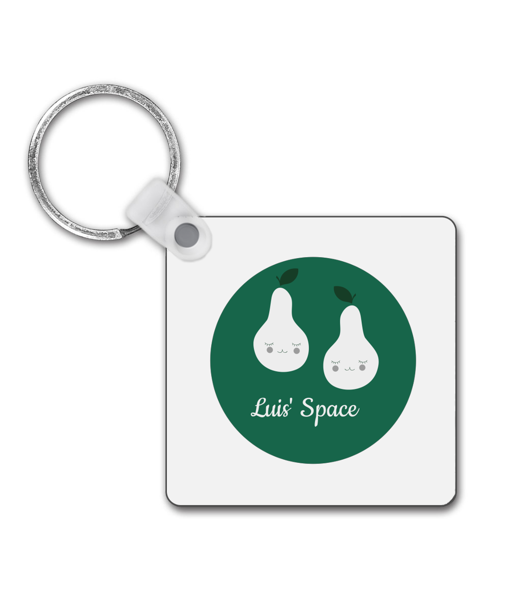 Square keyring with Luis' space logo