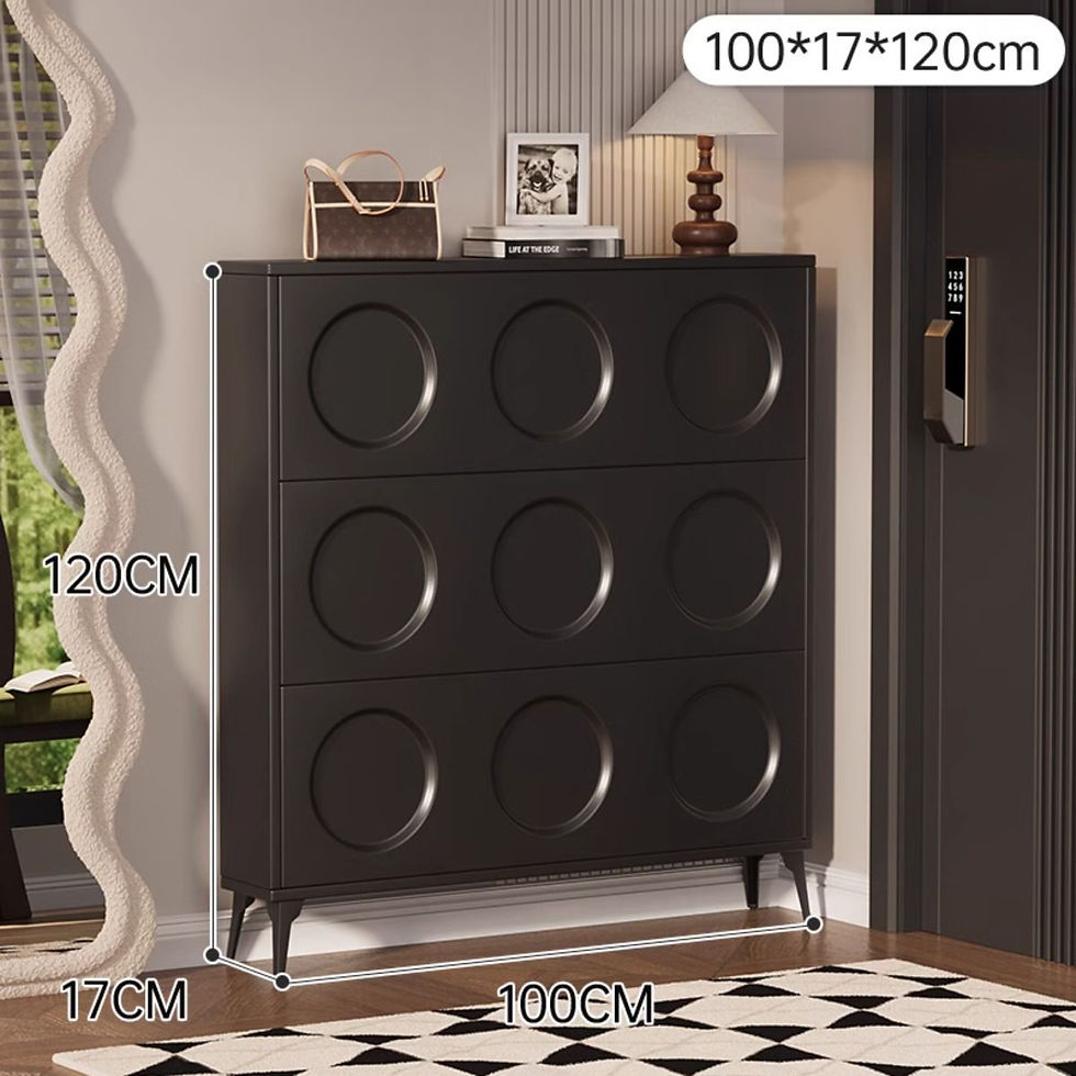 Hình thu nhỏ: SOCE054 - Elegant French Cream 3 Flip-Down Doors Shoe Cabinet