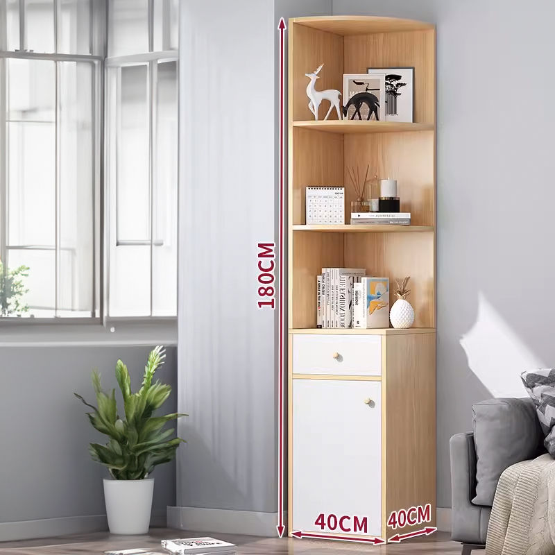 Miniature : CC051-Multifunctional Corner Cabinet Shelf with Drawer