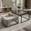 サムネイル： EDB033 - Modern Italian-Style Square Coffee Table Set