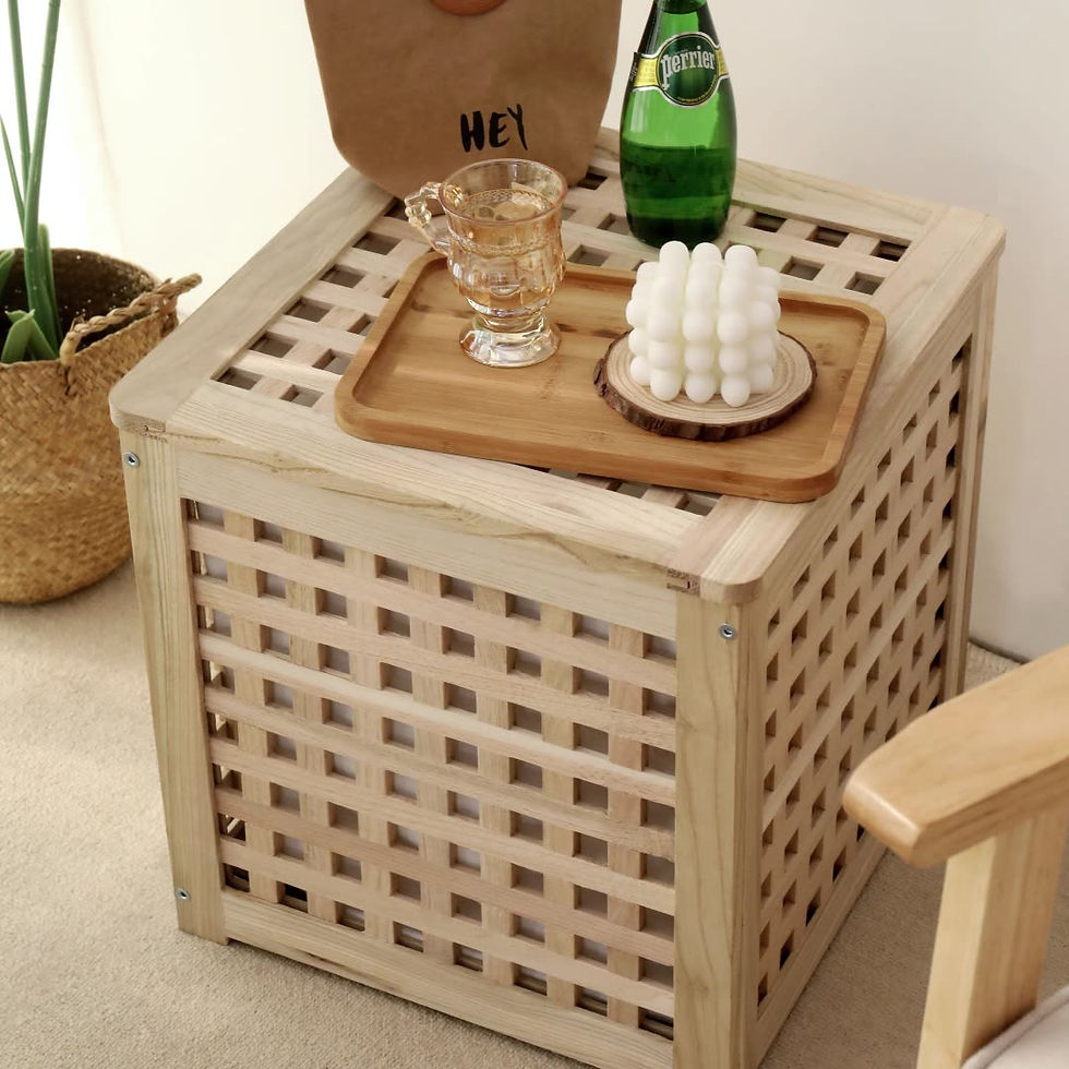 サムネイル： ST009 -  Nordic Style Solid Wood Tea Table with Double Open Storage