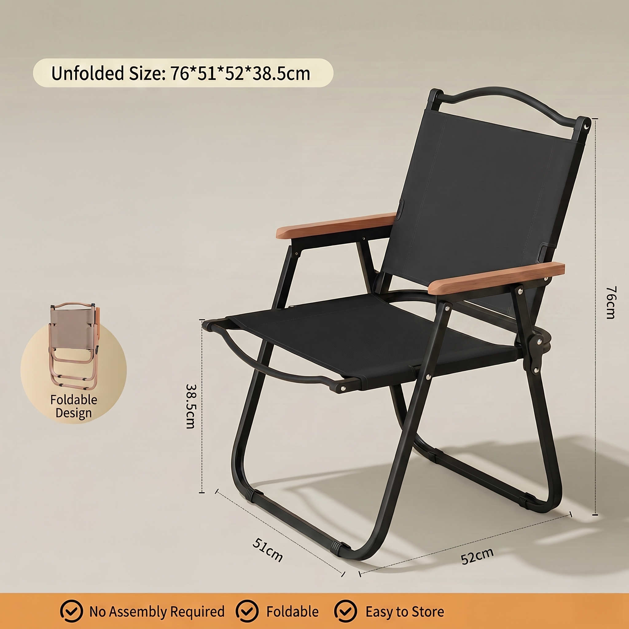 CHZ043 - Portable Outdoor Folding Camping Chair – Lightweight Picnic Chair