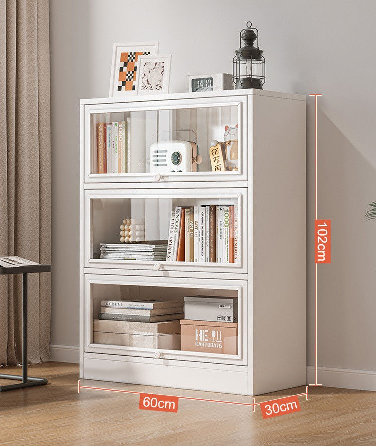 Thumbnail: BS009-Dustproof Glass Door Bookshelf - Floor-Standing Storage and Display