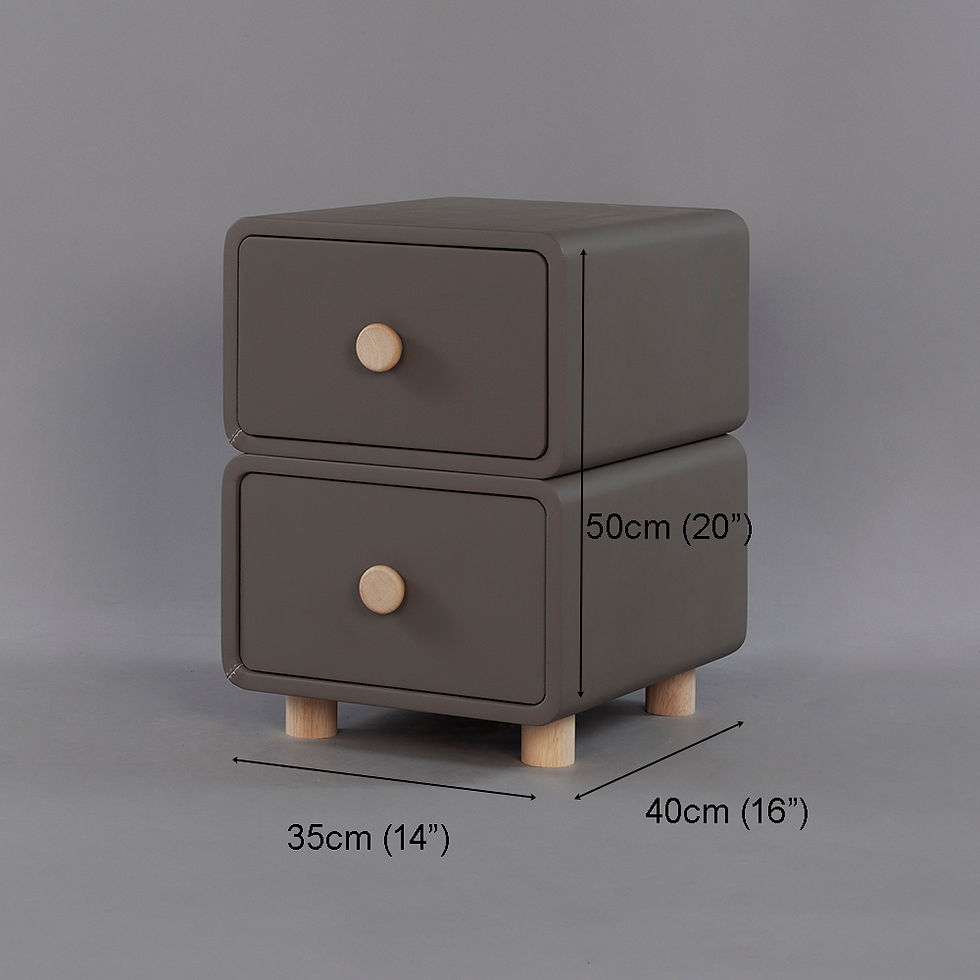 サムネイル： CBD020 - Cream Air Bedside Cabinet Nightstand with Two Storage