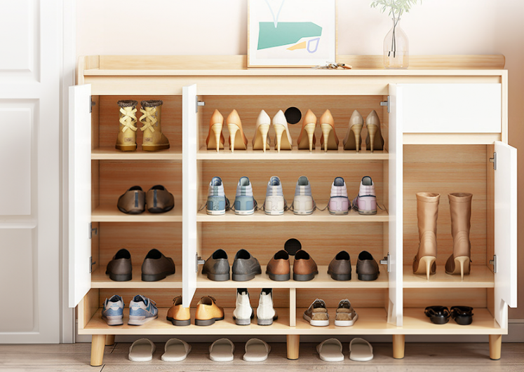 Miniature : SOCE017 - Right - Shoe Cabinet with Storage and Top Display Shelf