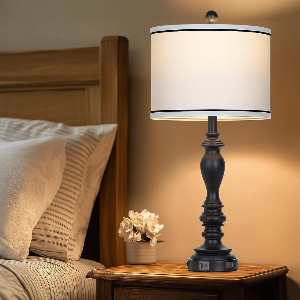 サムネイル： FL005 - Black Mid-Century Tall Table Lamps Set of 2