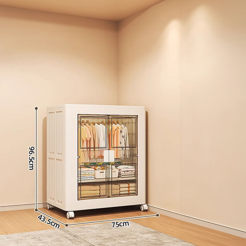 섬네일: CC053 - Foldable Movable Wardrobe Multi-Layer Clothing Storage Cabinet