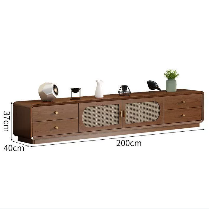 Hình thu nhỏ: TV013 - Vintage Rattan TV Cabinet with Drawers