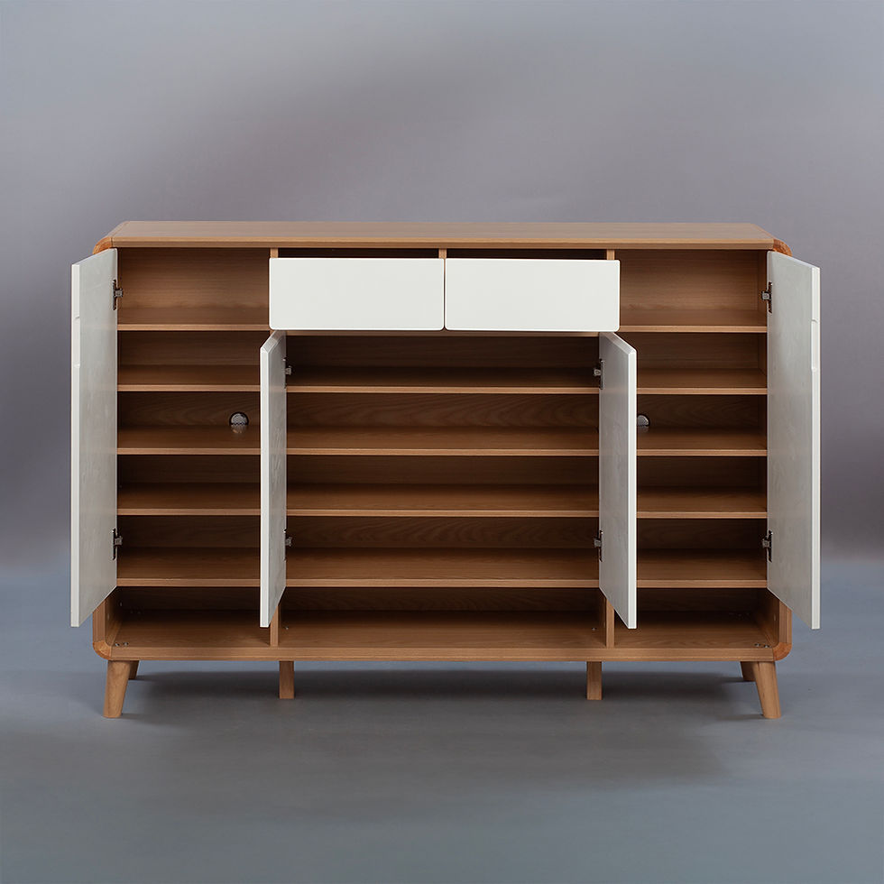 Miniature : SOCE049 - Nordic Wood Door Entry Shoe Cabinet