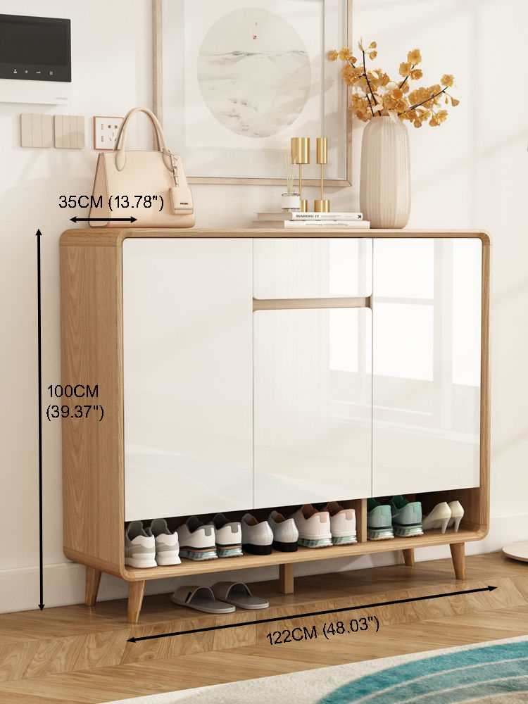 Miniature : SOCE049 - Nordic Wood Door Entry Shoe Cabinet