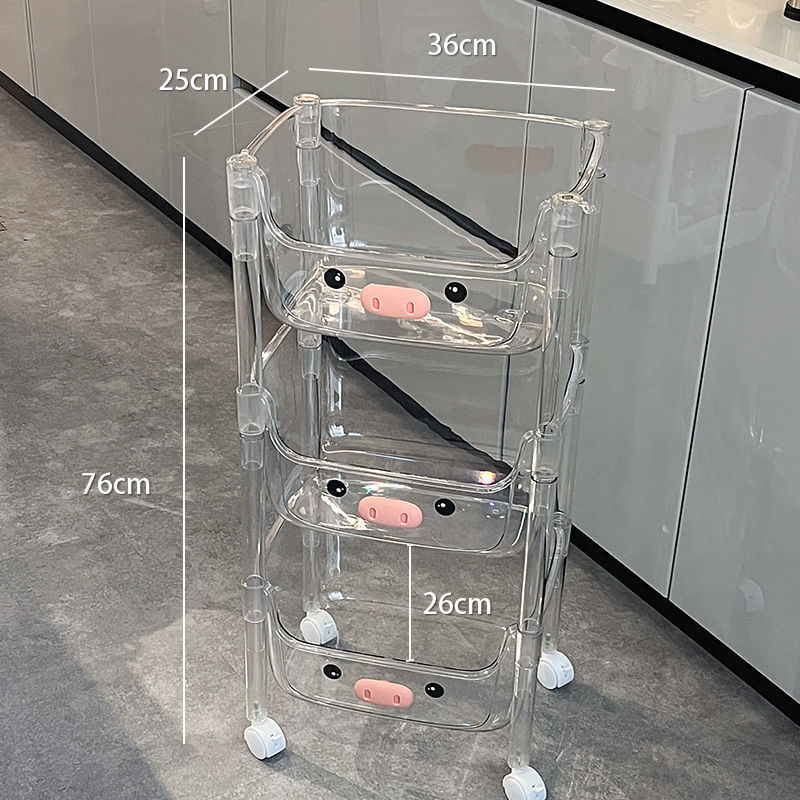 サムネイル： BS034 - Floor-Standing Snack Mobile Bookshelf Trolley Storage Rack
