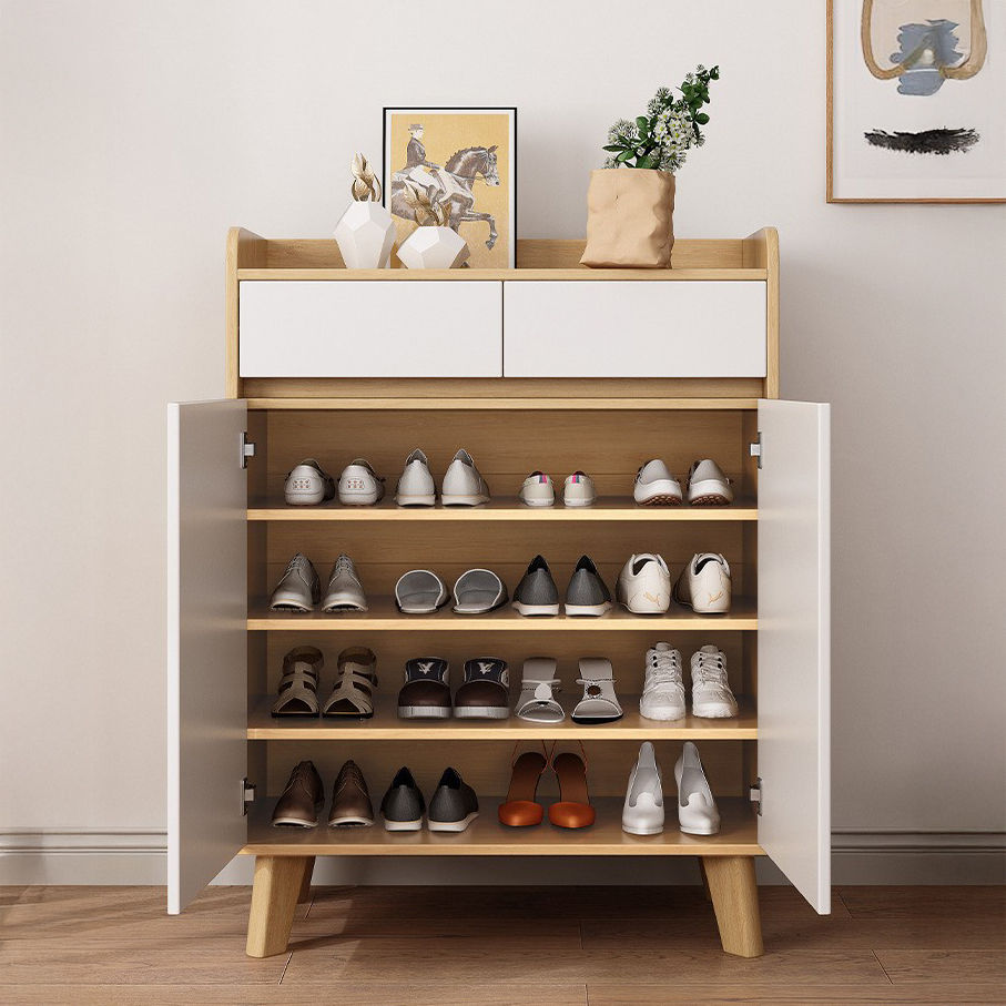 Hình thu nhỏ: SOCE064 - Modern Nordic Wooden Shoe Cabinet with Drawers