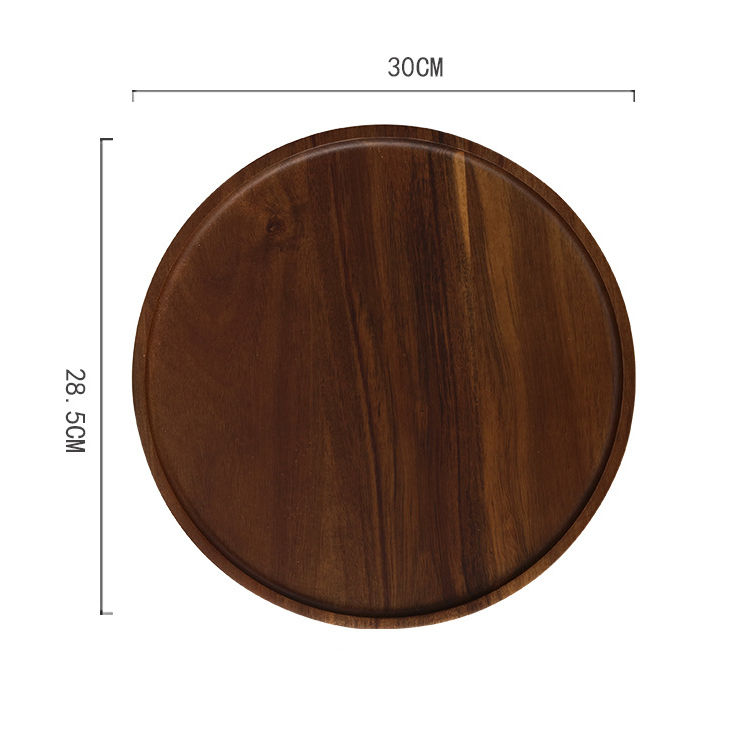 섬네일: TRAY003 - Round Wooden Tray | Tea & Snack Serving Plate