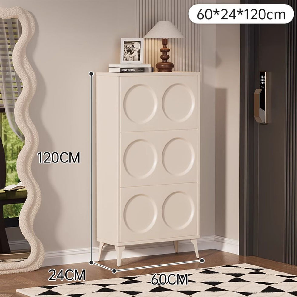 縮圖：SOCE054 - Elegant French Cream 3 Flip-Down Doors Shoe Cabinet