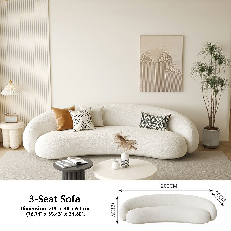 サムネイル： SOB023 - Modern Minimalist  Cloud Curve Back Sofa