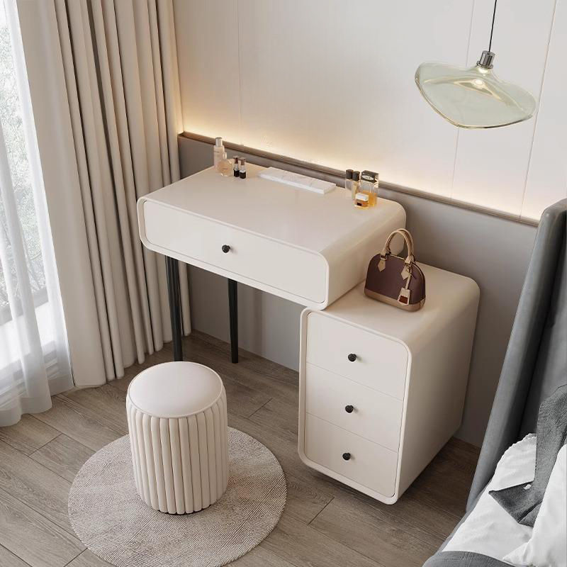 섬네일: DR009 - Solid Wood Dressing Makeup Table with Side Cabinet