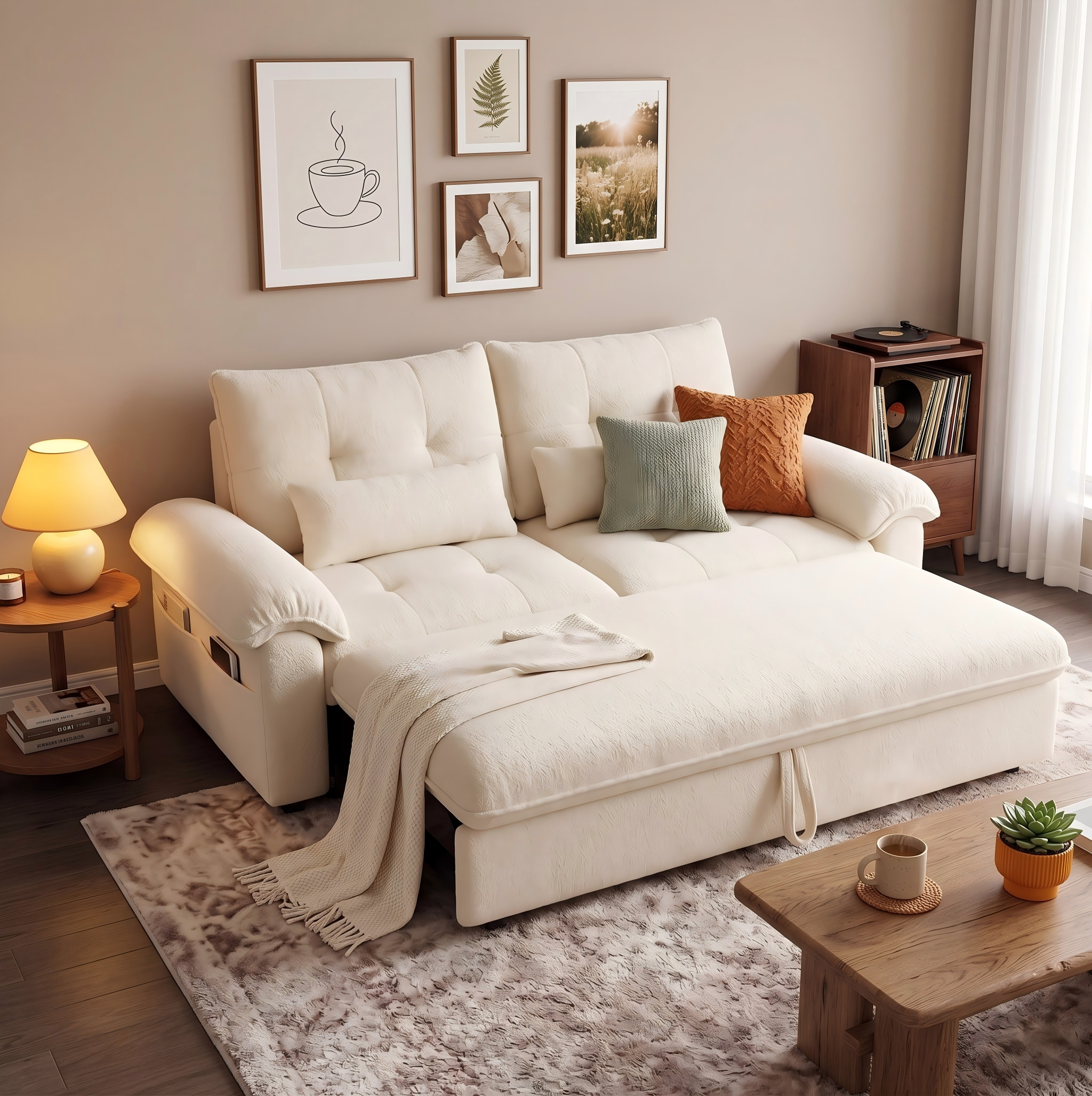 SOB036 - Premium Modern Pull-Out Sofa Bed | Versatile Guest Room & Studio