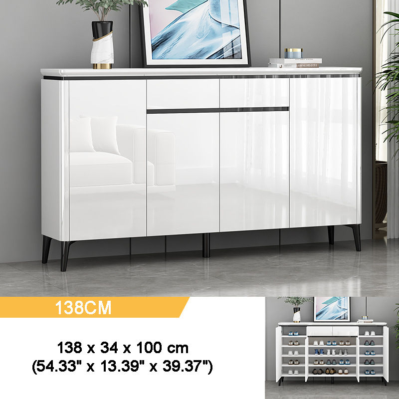 Thumbnail: SOCE061 - Lacquer Finish Light Luxury Cream-Style Entryway Shoe Cabinet