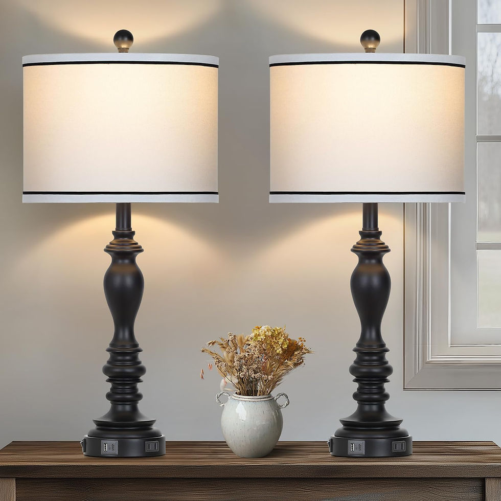 Miniature : FL005 - Black Mid-Century Tall Table Lamps Set of 2