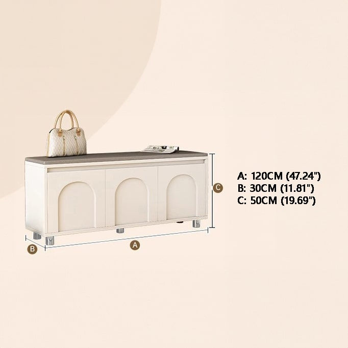 Hình thu nhỏ: SOCE059 - Cream Style Entry Door Shoe Changing Stool and Shoe Cabinet